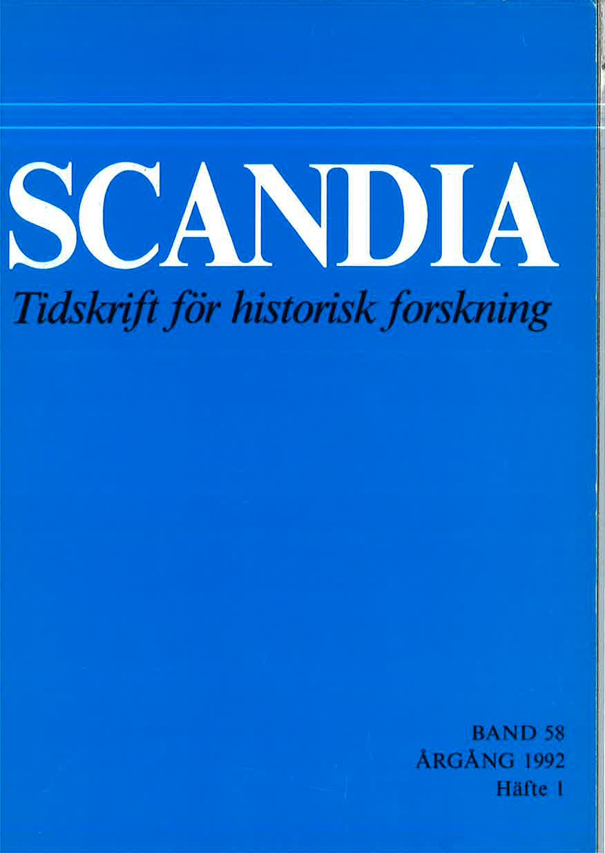 					View Vol. 58 No. 1 (1992): Scandia: Tidskrift för historisk forskning
				