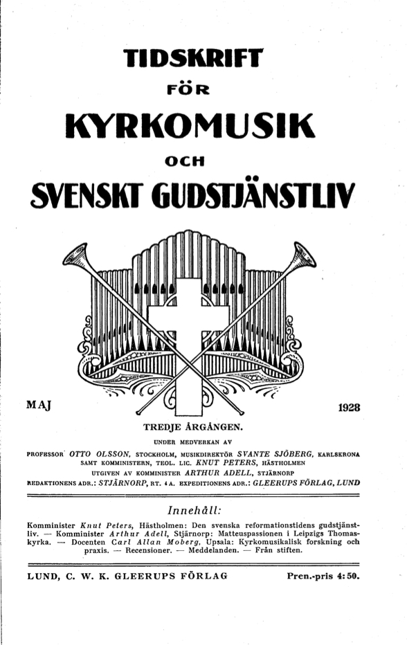 					Visa Vol 3 (1928): Tidskrift för kyrkomusik och svenskt gudstjänstliv Årgång 3 1928 Häfte 5
				