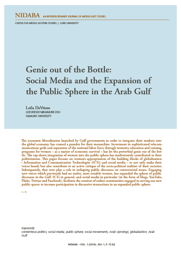 Genie out of the Bottle: Social Media and the Expansion of the Public Sphere in the Arab Gulf