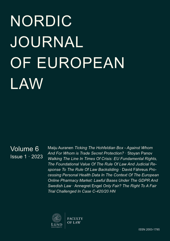 Cover page of Volume 6 Issue 1 of the Journal with the titles and authors of the submissions